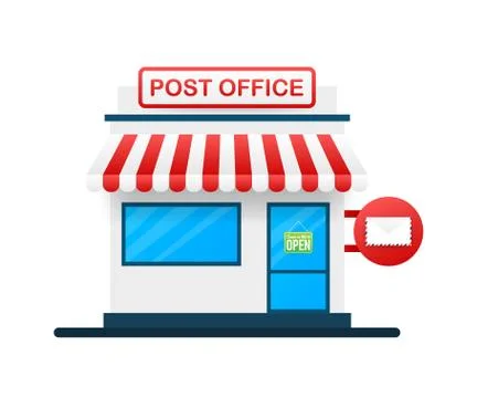 Building of post office. Vector stock illustration. Ilustración de archivo