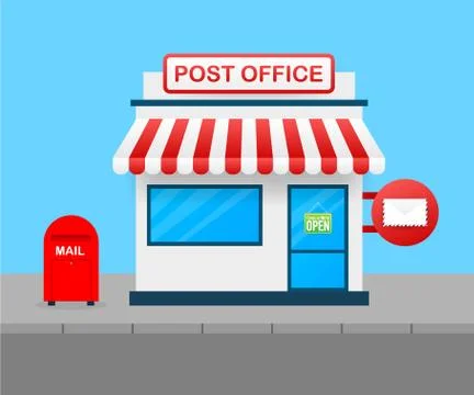 Building of post office. Vector stock illustration. Ilustración de archivo