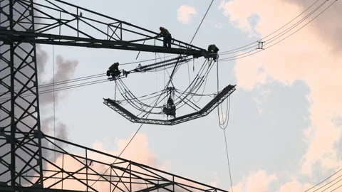 Building the Power Grid of the Future Stock Footage 163080007