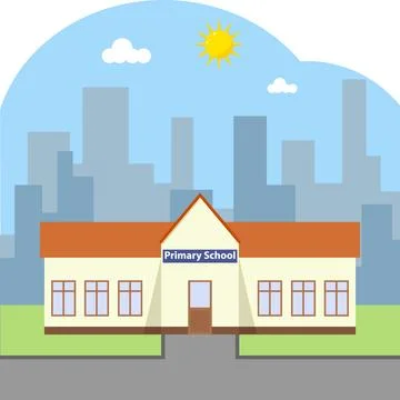 The building of primary school Stock Illustration