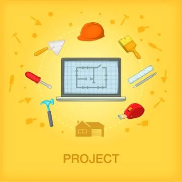 Building process concept cellphone, cartoon style Ilustración de archivo