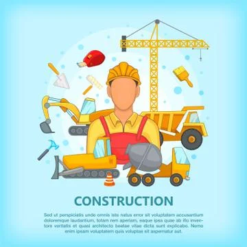 Building process concept erector, cartoon style Stock Illustration