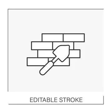 Building process line icon Stock Illustration
