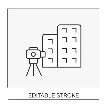 Building process line icon Ilustración de archivo