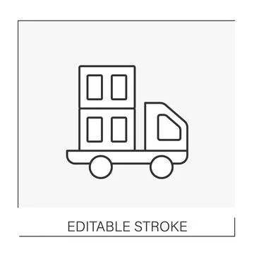 Building process line icon Ilustración de archivo