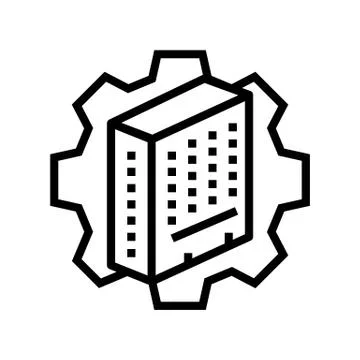 Building process line icon vector illustration Illustrazione stock