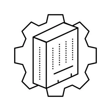 Building process line icon vector illustration Ilustración de archivo