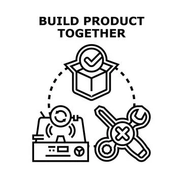 Building product together process concept vector Stock Illustration