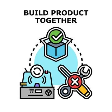 Building product together process concept vector Stock Illustration