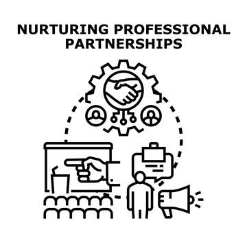 Building professional partnerships and client business collaboration Ilustración de archivo