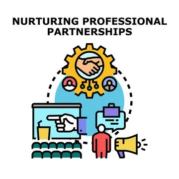 Building professional partnerships and client business collaboration Ilustración de archivo