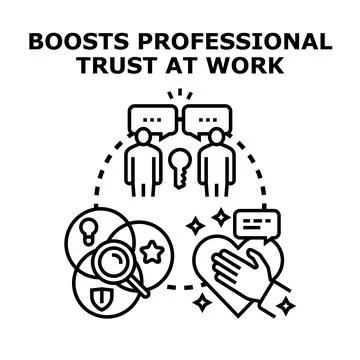 Building professional trust and collaboration at work Stock Illustration