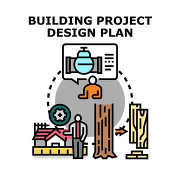 Building project design plan development process Stock Illustration