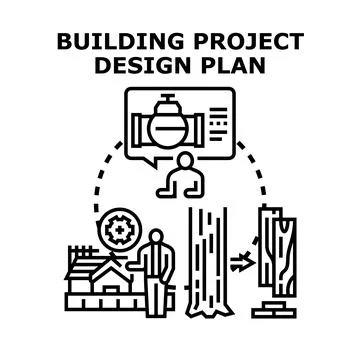 Building project design plan development process Stock Illustration