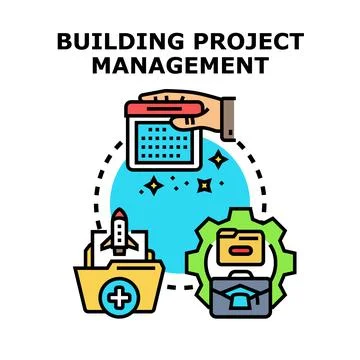 Building project management planning organization development concept Stock Illustration