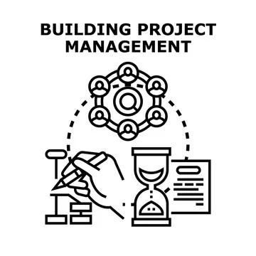 Building project management workflow planning and time tracking イラスト素材