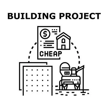Building project plan with low cost concept Stock Illustration