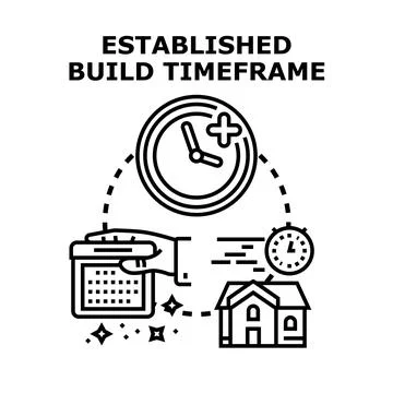 Building project timeline plan and scheduling concept Stock Illustration