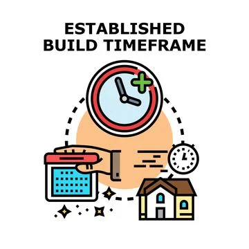 Building project timeline plan and scheduling concept Ilustración de archivo