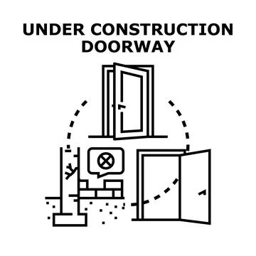 Building project undergoing construction and renovation process Illustrazione stock