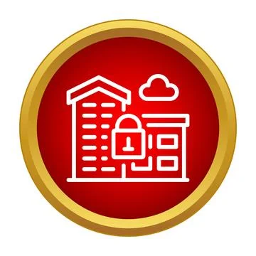 Building property security and smart home protection icon Illustrazione stock