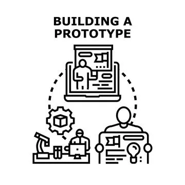 Building prototype for product development and innovation project 库存插图