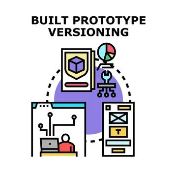 Building prototype versioning process for software development Illustrazione stock
