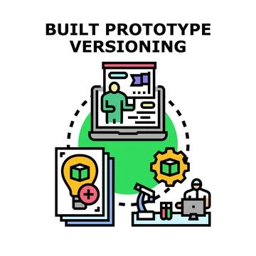 Building prototype versioning software development process Illustrazione stock