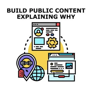 Building public content explaining online information strategy Stock Illustration