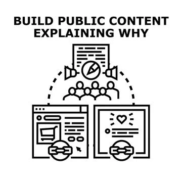 Building public content explaining why concept illustration Ilustración de archivo