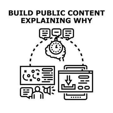 Building public content strategy and communication process Stock Illustration
