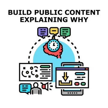 Building public content strategy and communication process Stock Illustration