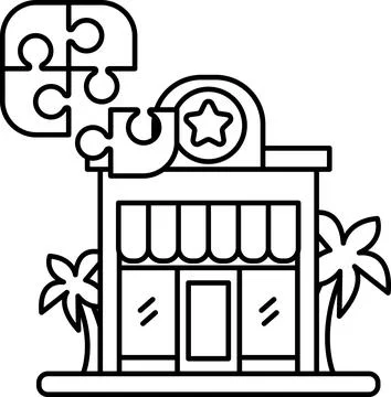 A building with a puzzle on it Ilustración de archivo
