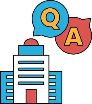 A building with a Q and A on it Ilustración de archivo