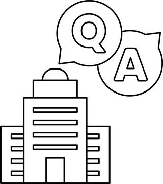 A building with a Q and A on it Ilustración de archivo