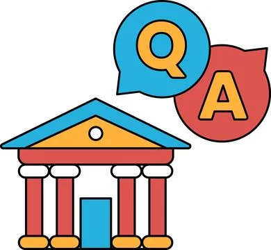 A building with a Q and A on it Ilustración de archivo