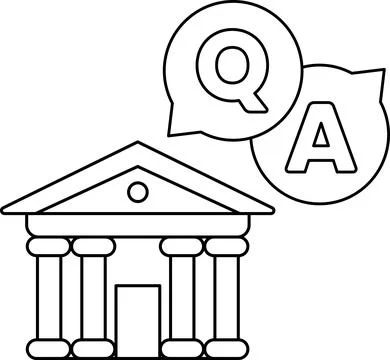 A building with a Q and A on it Ilustración de archivo