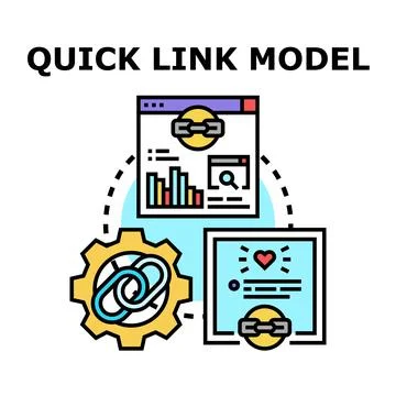 Building quick link model for digital marketing seo optimization Illustrazione stock