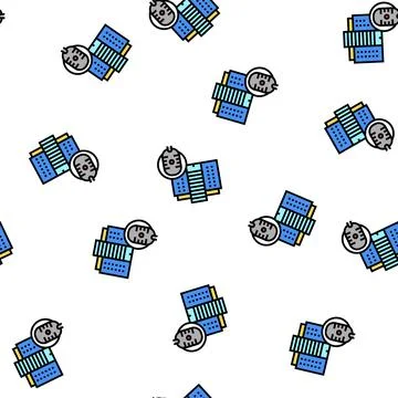 Building of radio studio vector seamless pattern Ilustración de archivo