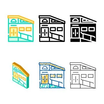 Building ramp color icon vector color stylized Ilustración de archivo