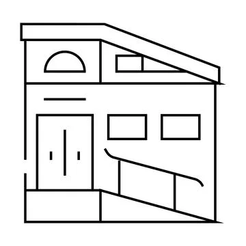 Building ramp line icon vector illustration black Ilustración de archivo