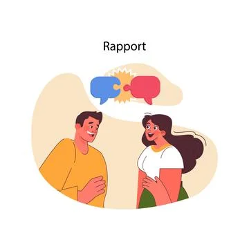 Building rapport in neuro-linguistic programming. Flat vector illustration Stock Illustration