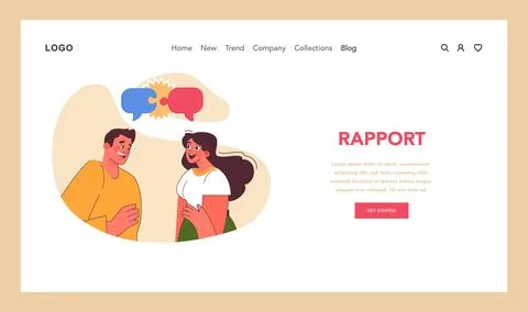 Building rapport in neuro-linguistic programming. Flat vector illustration 스톡 일러스트