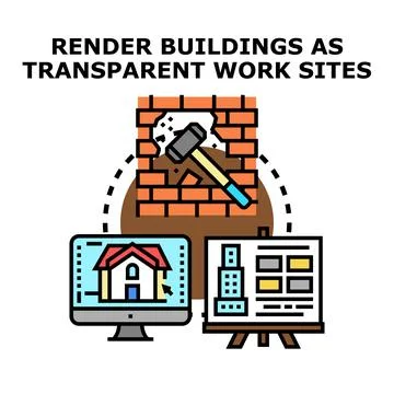 Building reconstruction process involving architecture design and demolitio.. Stock Illustration
