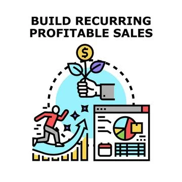 Building recurring profitable sales business strategy concept Ilustración de archivo