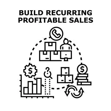 Building recurring profitable sales cycle concept illustration Ilustración de archivo