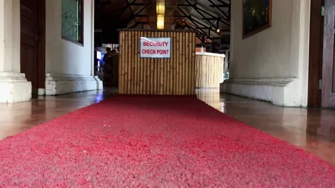 A building with a red rug Stock Footage 132208433
