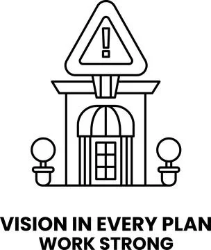 A building with a red triangle on top of it Stock Illustration