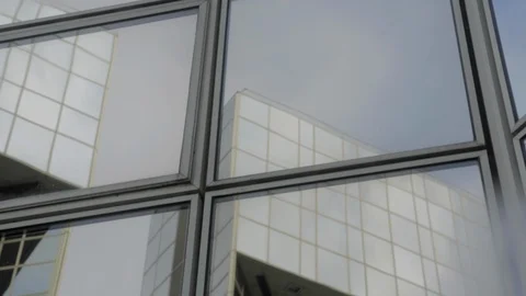 Building reflected of glass skyscraper in Paris, blue skyscraper in Paris, light Video stock 110691659
