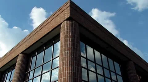 Building Reflecting Clouds Timelapse Stock Footage 10597579